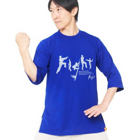 ドライクルーネック七分袖シャツ [FIGHT (ファイト) ] ロイヤルブルー
